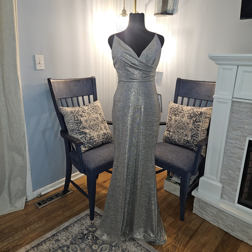 Betsy & Adam Silver Maxi Dress